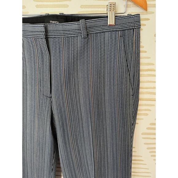 THEORY Women’s Size 8 Demitra 2 Eldora Stripe Flare Wool Pants - Picture 5 of 10